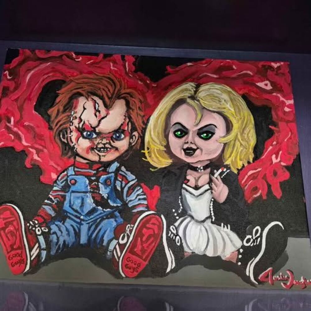 Chucky and Tiffany painting